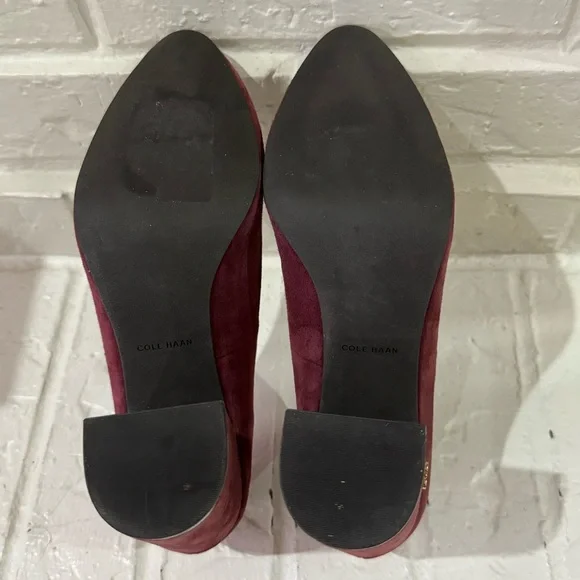 Cole Haan Red Suede Block Heel Pumps 9.5 - Picture 6 of 6